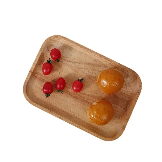 Rustic Rectangular Beech Wood Tea Food Serving Tray