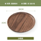 Rustic Black Walnut Round Wood Serving Plate Sets for Sushi / Snack / Dessert
