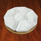 6-Compartment White Ceramic Appetizer and Condiment Server Set with Bamboo Tray