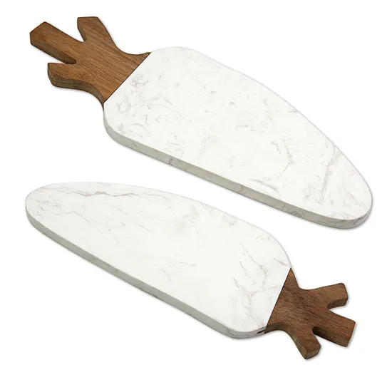 Carrot Shape Marble Wood Cheese Board for Kitchen
