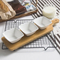 Creative Ceramic Compartment DIP Bowl with Bamboo Serving Platter