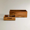 Acacia Wood Storage Box Storage Bin Set of 2 with Handle