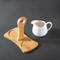 3 - Piece White Ceramic Sugar and Creamer Coffee Serving Set with Lid and Bamboo Serving Tray