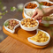 Rotatable Bamboo Serving Tray Removable Divided Ceramic Serving Dishes