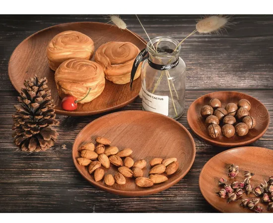 Decorative Rectangle Wood Serving Tray Tea Plate Fruit/Vegetable/Bread Tableware Tray