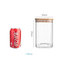 Glass Jar with Bamboo Lid for Coffee Bean Candy Cookie Noodles Nuts Spices