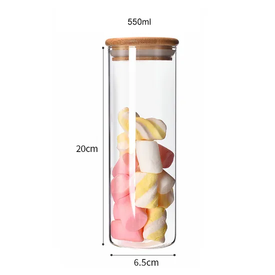 Wholesale High Borosilicate Glass Food Storage Jar with Bamboo Lid