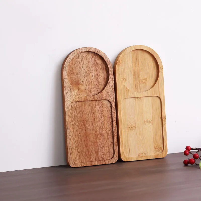 Bamboo Wood Breakfast Serving Tray with Ceramic Coffee Mug