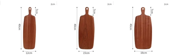 Double-Side Ebony Wood Cutting Board Set with Hanging Hole