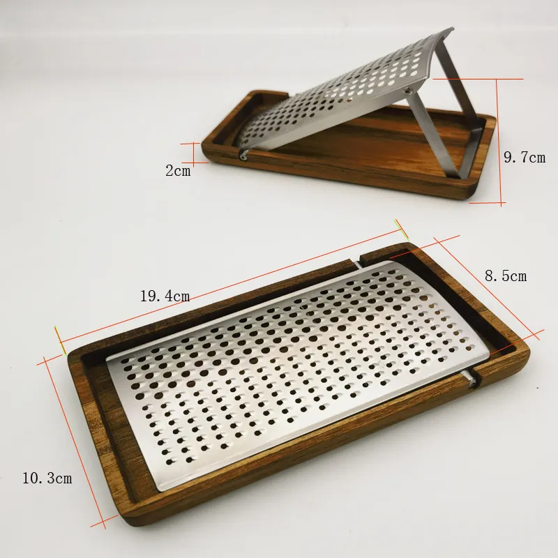 New Removalbe Stainless Steel Grater with Wooden Base Box for Cheese / Lemon