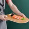 Oval Shape Oak Wood Snack Cheese Charcuterie Sushi Serving Board with Hanging Hole