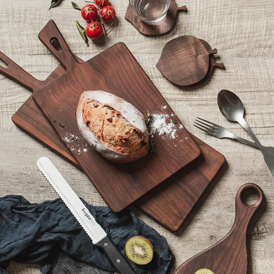 Durable Weathered Walnut Wood Serving Platter for Picnics & Parties