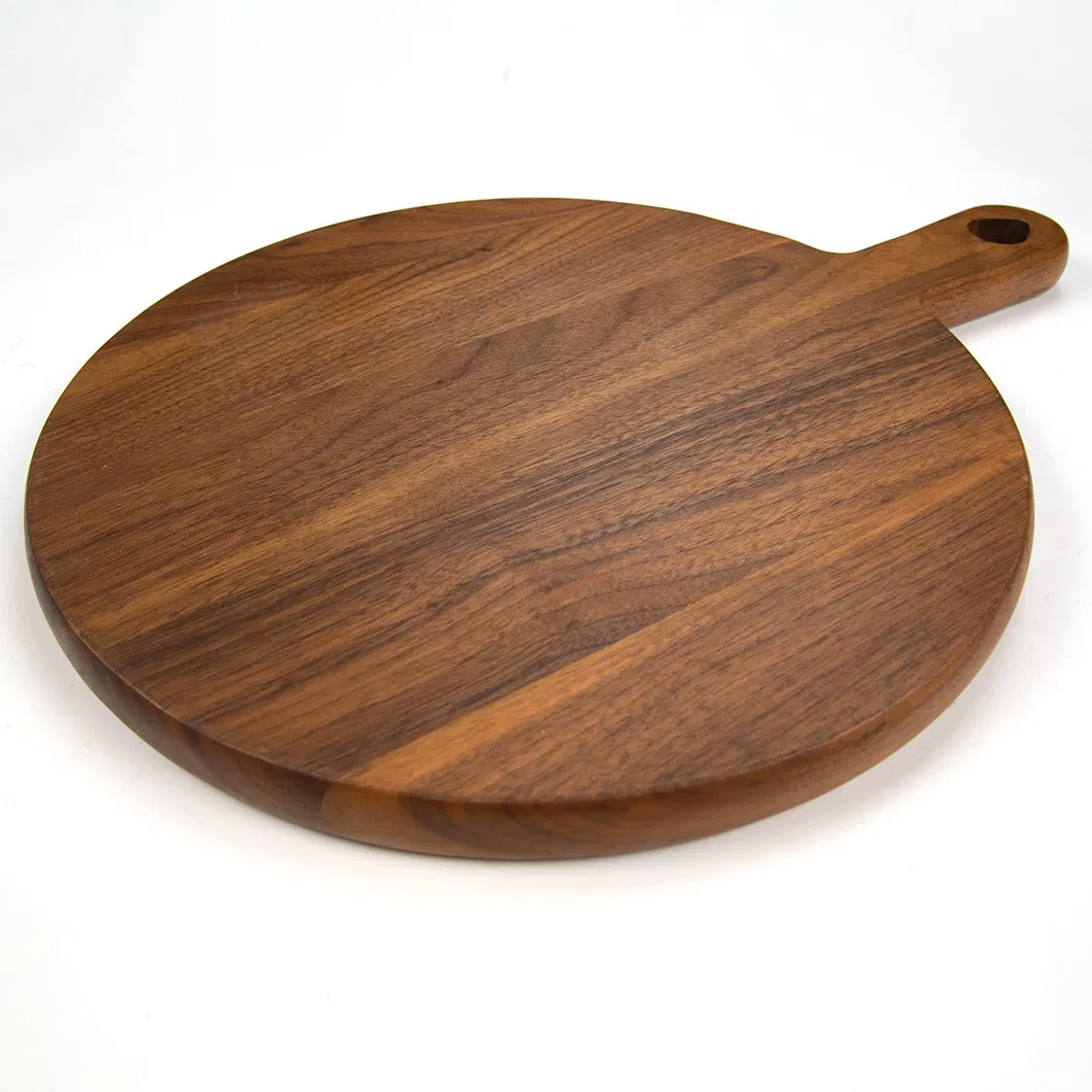 Round Walnut Wooden Chopping Board Vegetable Fruit Meat Cutting Kitchen Board