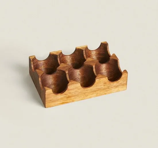 Thickend Wooden Egg Storage Rack Egg Holder for 6 Fresh Eggs