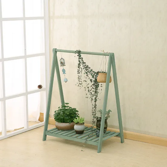 Solid Wooden Flower Shelf for Pot Flower and Hanging Plants