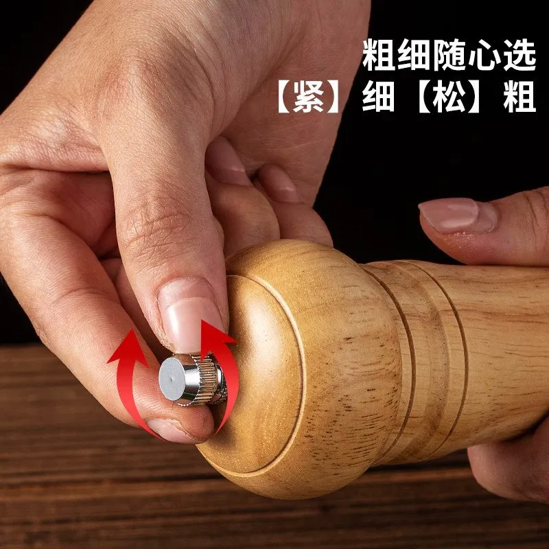 Versatile Wood Manual Grinder for Kitchen - Perfect for Black Pepper, Sea Salt and Pepper Powder