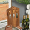 Handmade Acacia Wooden Cheese Board Set with Fork Knives and Leather Straps