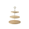 Space-Saving 3-Tier Bamboo Cake Stand with Detachable Legs for Traveling Bakers