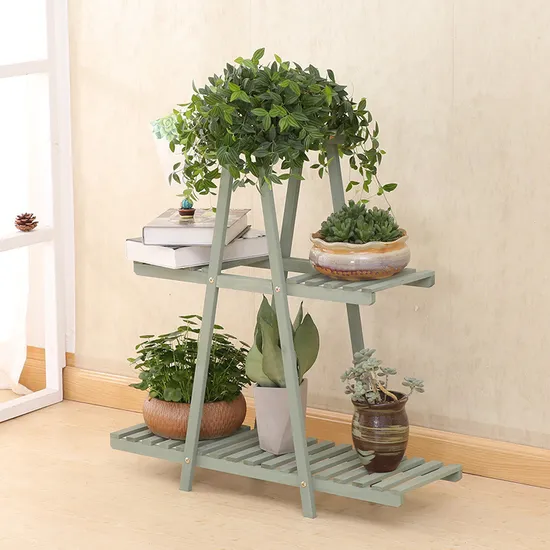 3-Layer Multi-Function Wooden Flower Rack Plant Stand Flower Shelf for Indoor Outdoor Display
