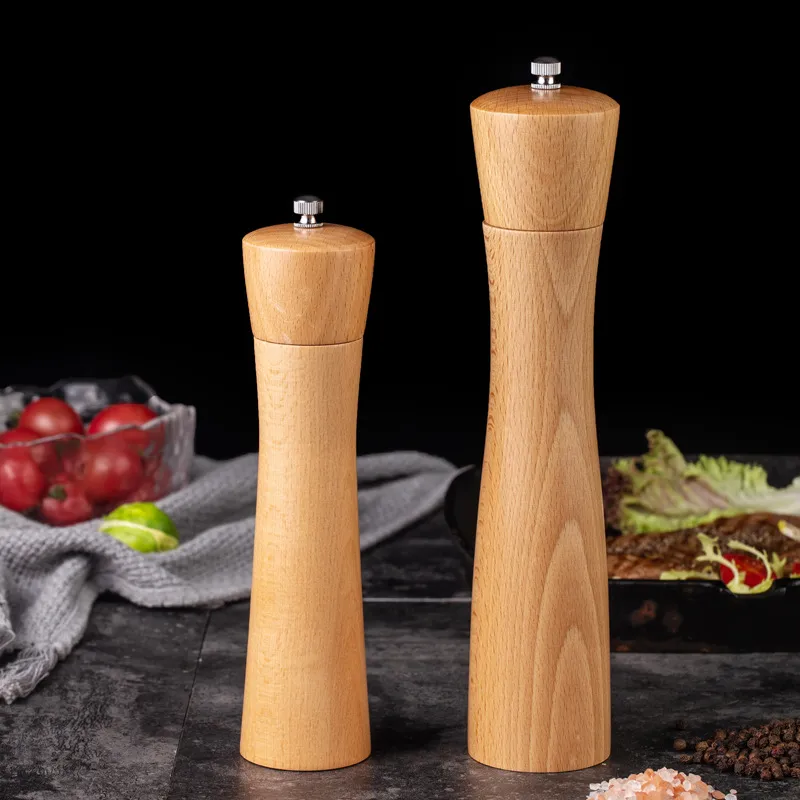 Manual Beechwood Pepper Grinder Spice Grinder Set for Kitchen