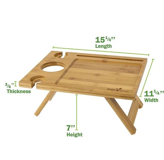 Portable Outdoor Bamboo Wood Beach Wine Rack Wine Table for Picnic