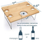 Foldable Lightweight Bamboo Wine Picnic Table Snack & Cheese Tray with 4 Wine Glasses Holder