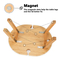 Oval Shape Bamboo Outdoor Picnic Table with Glass Holder for Park, Beach, Camping, Bed