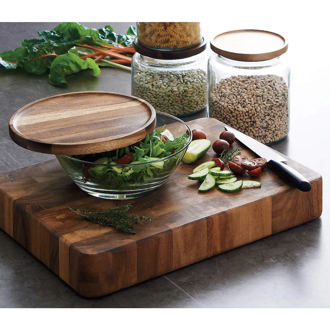 Rectangle Shape Thick End Grain Acacia Wood Cutting Board Butcher Block