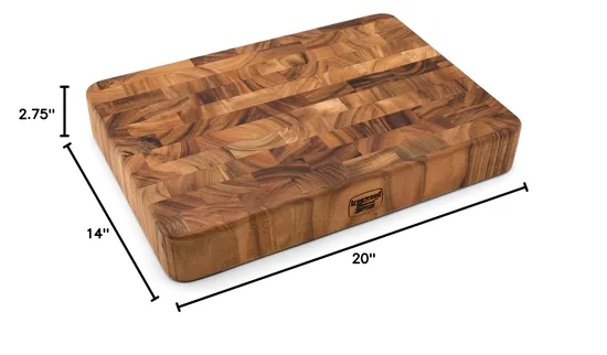 Rectangle Shape Thick End Grain Acacia Wood Cutting Board Butcher Block