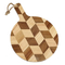 Herringbone Rubber Wood Serving Board Chopping Board with Handle
