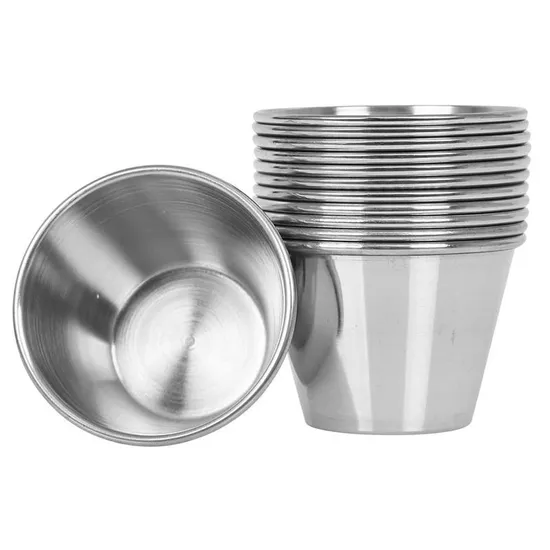 6 PCS Stainless Steel Condiment Cup with Silicone Lid for Lunch Box Picnic Travel Work
