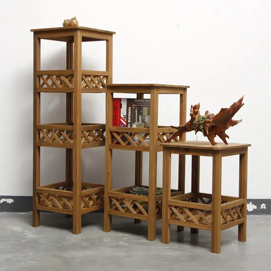 Multi-Layer Storage Garden Holder Display Shelf Wooden Plant Stand for Balcony Corridor Garden