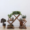 Movable and Fodable Triangular Wood Flower Shelf Plant Display Stand Outdoor Indoor