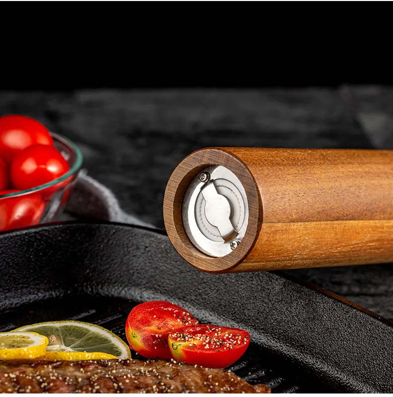 Kitchen Appliance Acacia Wood Salt and Pepper Grinder Set
