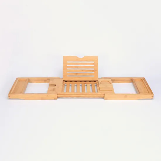 Luxury Expandable Bamboo Bathtub Caddy Tray Bath Caddy Tray
