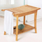 Thickened Bamboo Bathroom Stool with Towel Hanging Function