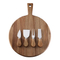 Beautiful Gift Multifunction Bamboo Wood Cutting Board with Knives for Cheese Bread Pizza