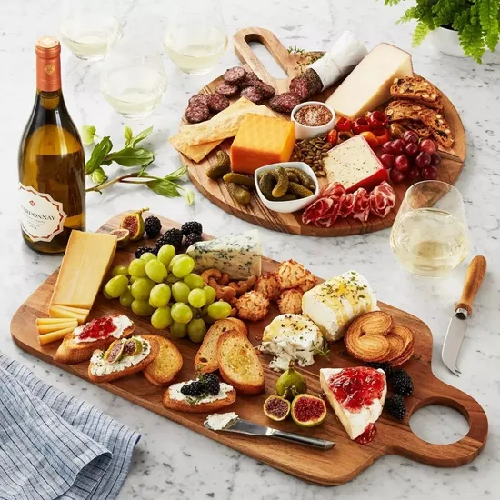 Acacia Wood Charcuterie Boards Set of 2