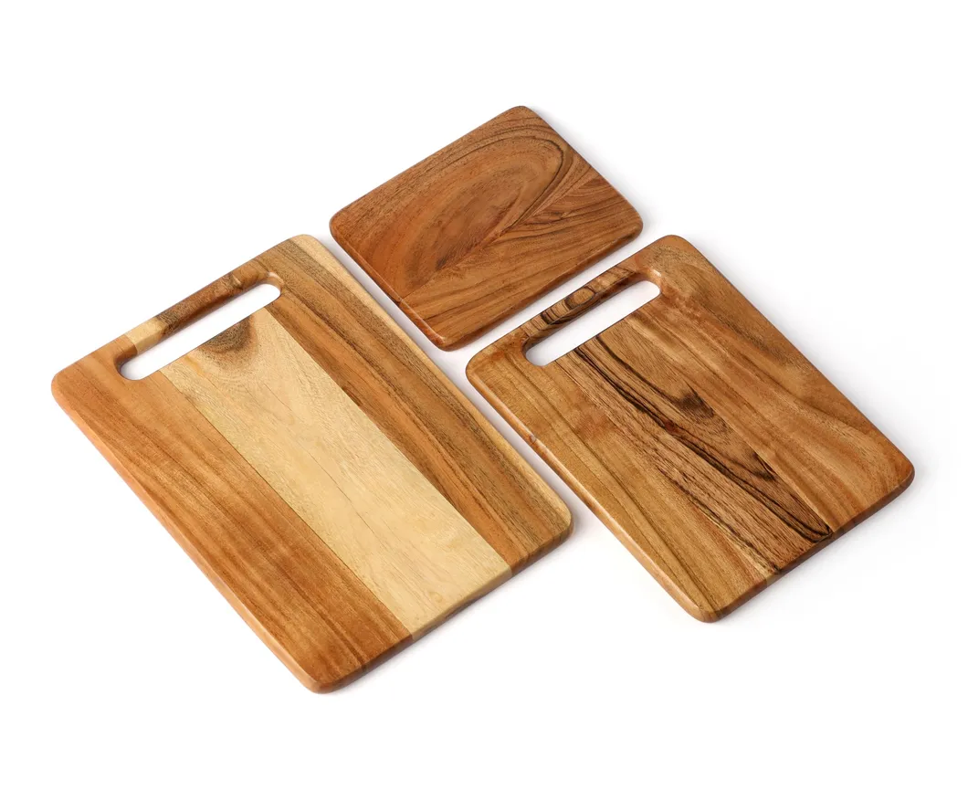 3 - Piece Wooden Chopping Board Set Blank Kitchen Acacia Wood Butcher Chopping Blocks
