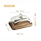 Rectangle Small Acacia Wooden Cake Stand with Glass Dome for Home Use