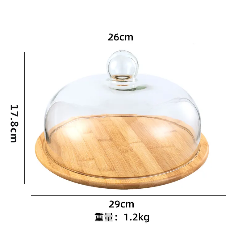 Vintage Home Use Round Bamboo Cake Stand with Lid Bulkbuy