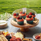 Rustic Double Use Round Acacia Wooden Bowl Cake Stand with Glass Dome