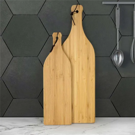 Portable Paddle Bamboo Kitchen Cheese Cutting Board Serving Board Set Bulkbuy