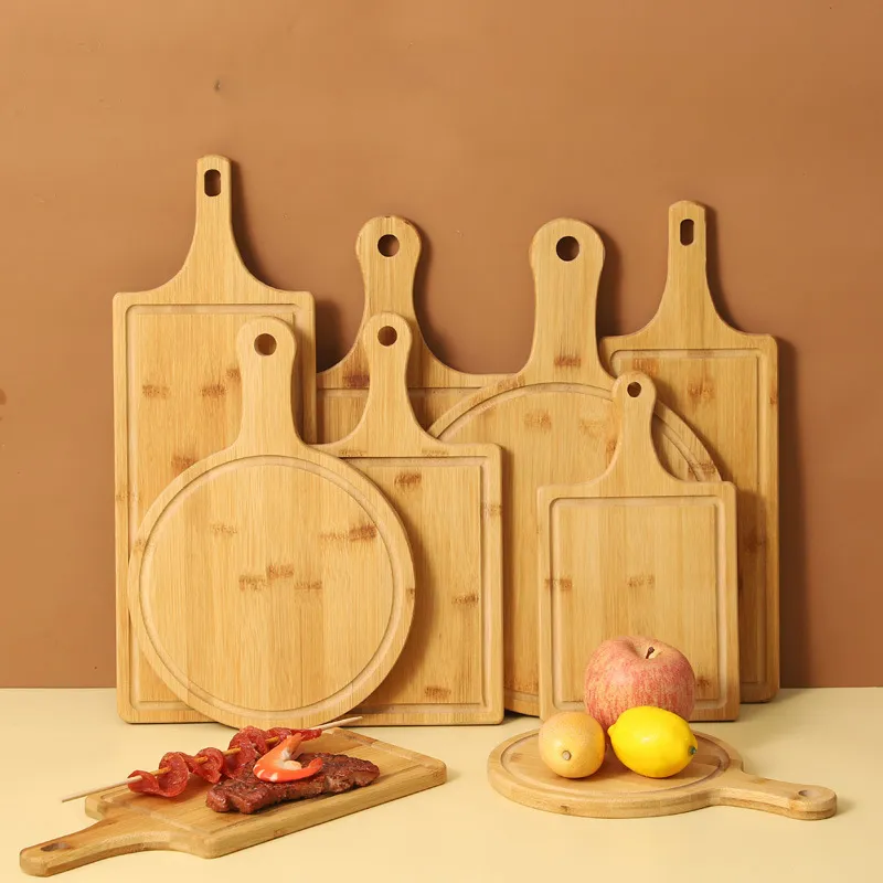 Portable Paddle Bamboo Kitchen Cheese Cutting Board Serving Board Set Bulkbuy