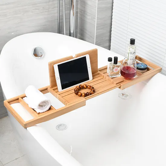 Extendable Bathtub Shelf Bathtub Tray Bamboo Bathtub Rack