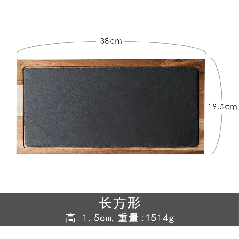 Custom Different Shape Acacia Wood and Steak Plate Slate Cheese Board