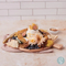 Round Beech Wood Charcuterie Board Serving Tray with Handle