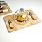 Manufacture Rectangle Bamboo Butter Dish with Glass Lid and Cheese Knives