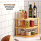 Bamboo Kitchen Corner Shelf Organizer Cabinet Corner Shelf with 3 Layers for Plates/Dishes/Bowls