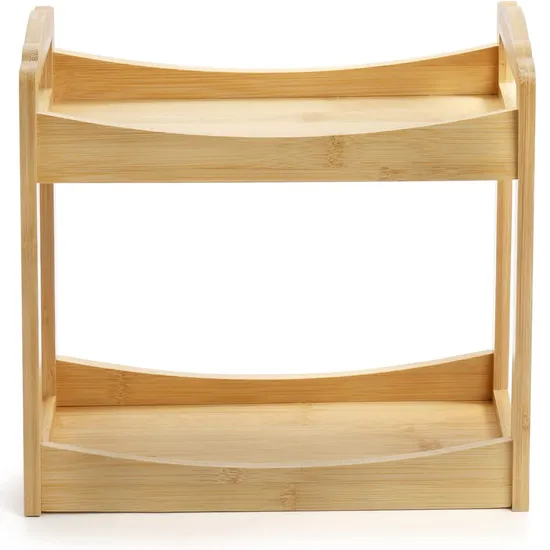 Bamboo Wooden Desktop Shelf / Bathroom Toiletries Storage Shelf/ Snack and Dried Fruit Storage Shelf/Cosmetics Organizer Shelf